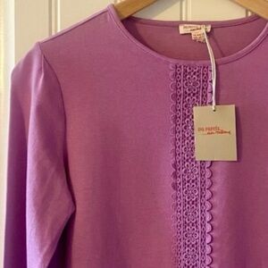 DPAM Du Pareil au Meme Top Girls 12 Purple Boutique French Brand 100% Cotton